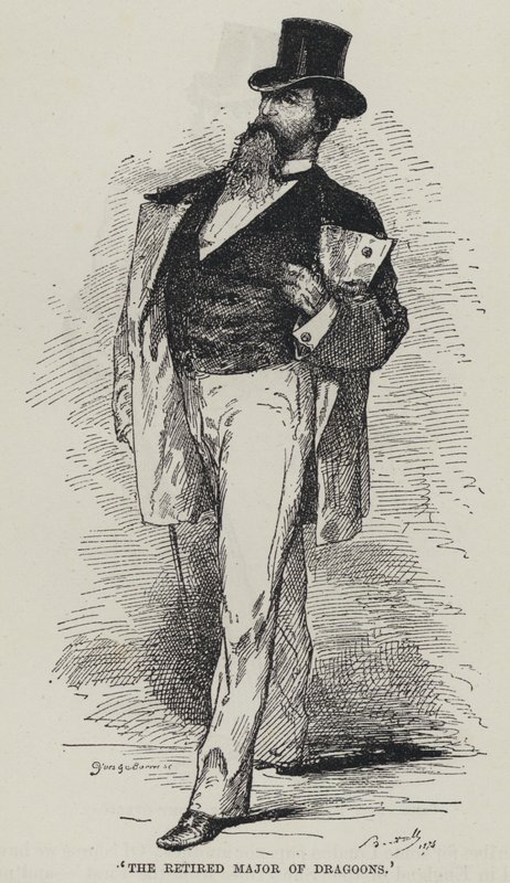 "A dragonyosok nyugdíjas őrnagya" (metszet) alkotó: French School