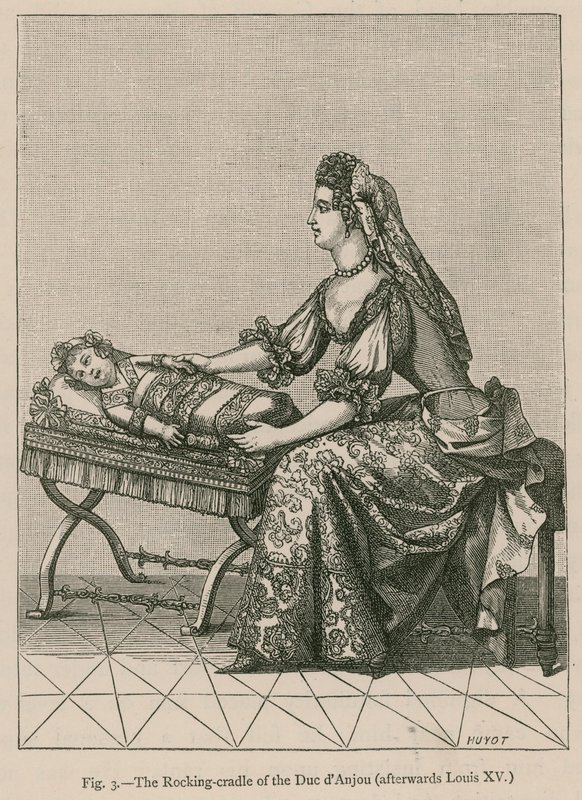 A dAnjou herceg ringató bölcsője (majd XV. Lajos) alkotó: French School