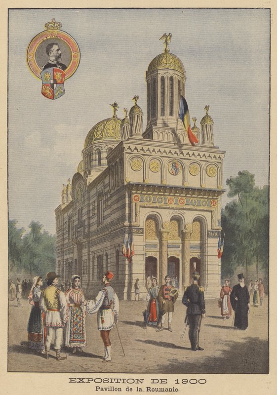 Román pavilon az Exposition Universelle 1900-ban Párizsban (színes litó) alkotó: French School
