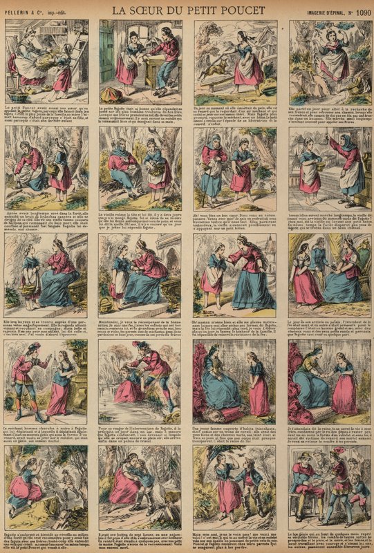 A kis Tom hüvelykujj nővére (színes metszet) alkotó: French School