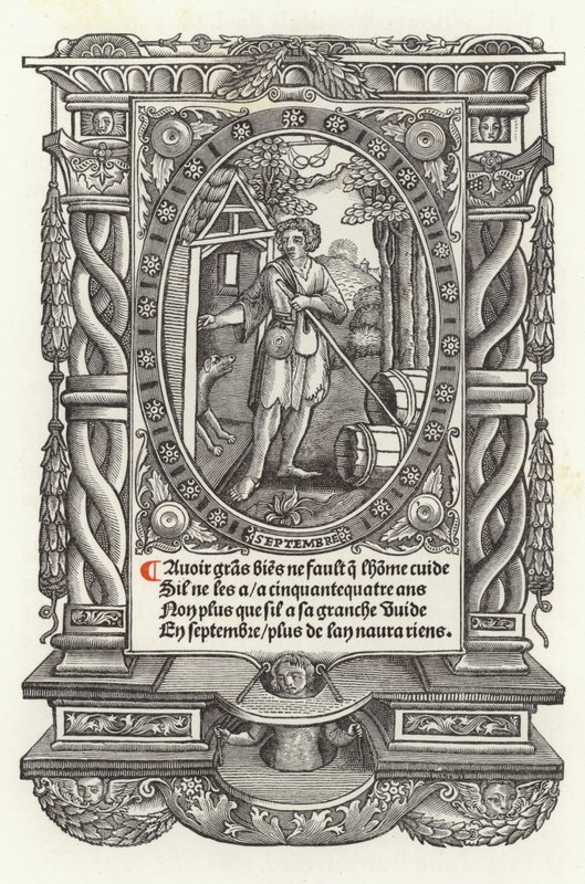 Az ember tizenkét kora: szeptember (litho) alkotó: French School