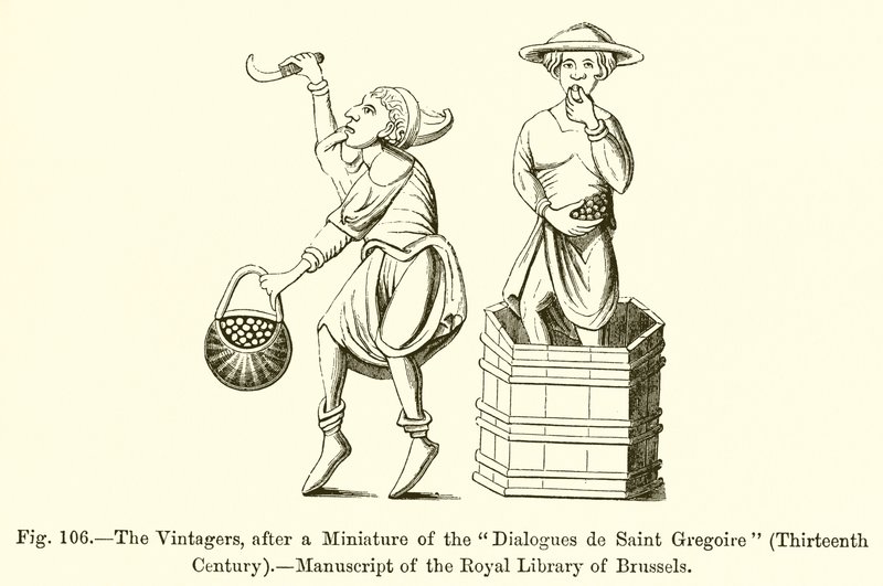 A Szüretelők, a Dialogues de Saint Gregoire miniatúrája után alkotó: French School