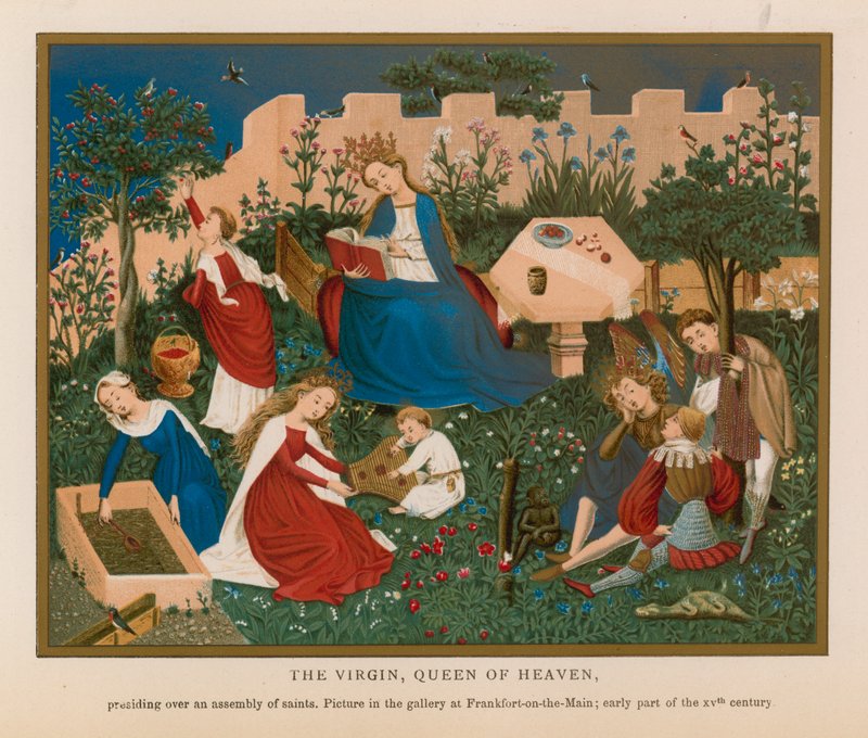 A Szűz, a mennyek királynője (chromolitho) alkotó: French School