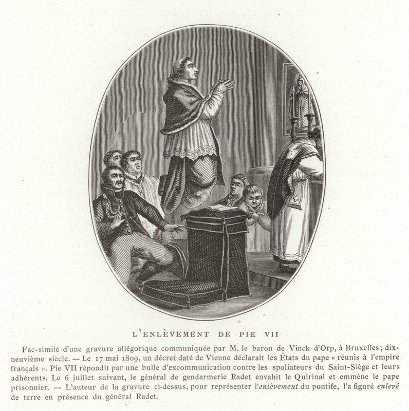 VII. Pius pápa elrablása, Róma, 1809. július 6 alkotó: French School