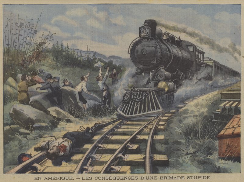 Egy ostoba zaklatás következményei Amerikában (színes litho) alkotó: French School