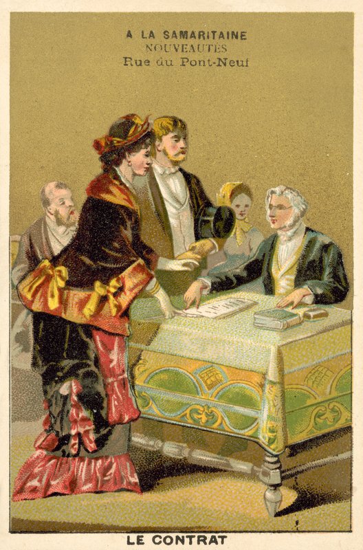 A szerződés (chromolitho) alkotó: French School