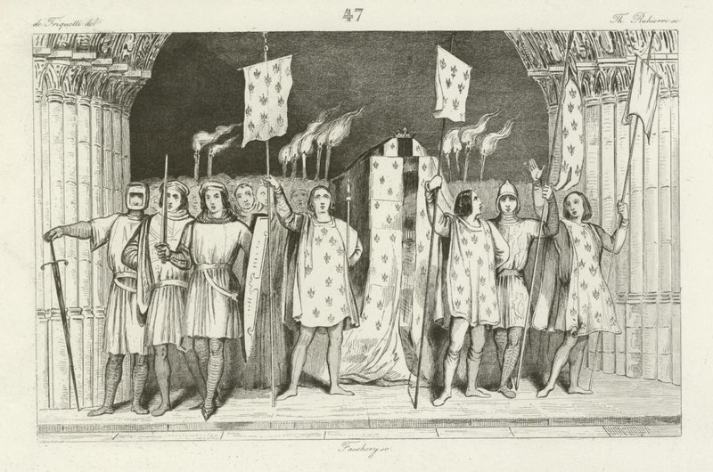A halott csecsemő I. Jánost 1316-ban Franciaország királyává nyilvánította alkotó: French School