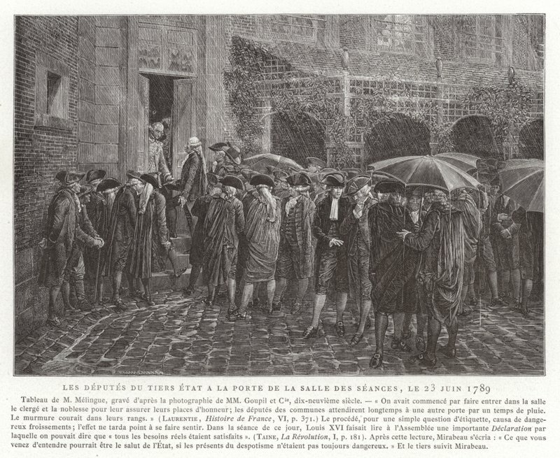 A Harmadik Birtok képviselői a Salle des Seances ajtajában, 1789. június 23. alkotó: French School