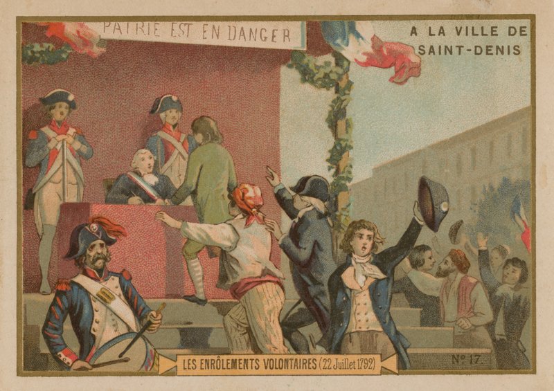 Önkéntesek felvétele a hadseregbe, francia forradalom, 1792. július 22. alkotó: French School