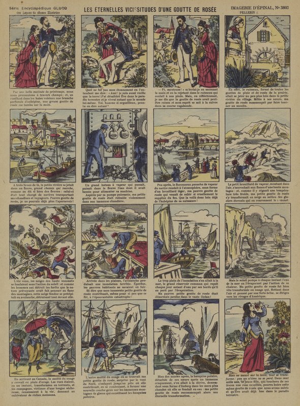 A harmatcsepp örök viszontagságai (színes litho) alkotó: French School