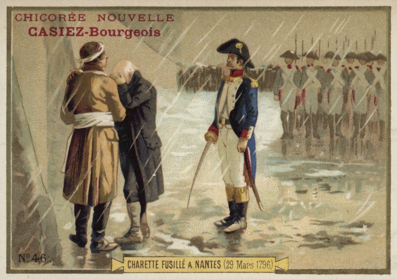 Francois de Charette királypárti tábornok kivégzése, Nantes, 1796. március 29. alkotó: French School