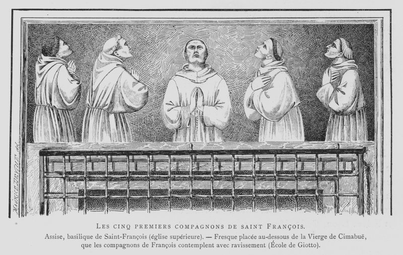 Assisi Szent Ferenc első öt társa (litho) alkotó: French School