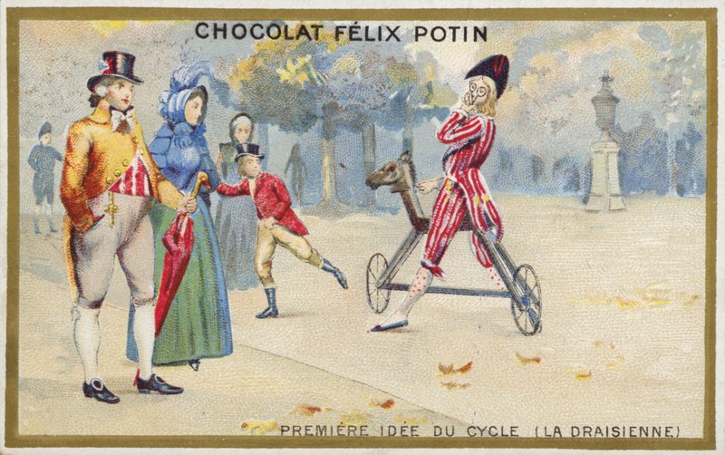A kerékpár első ötlete, a La Draisienne alkotó: French School