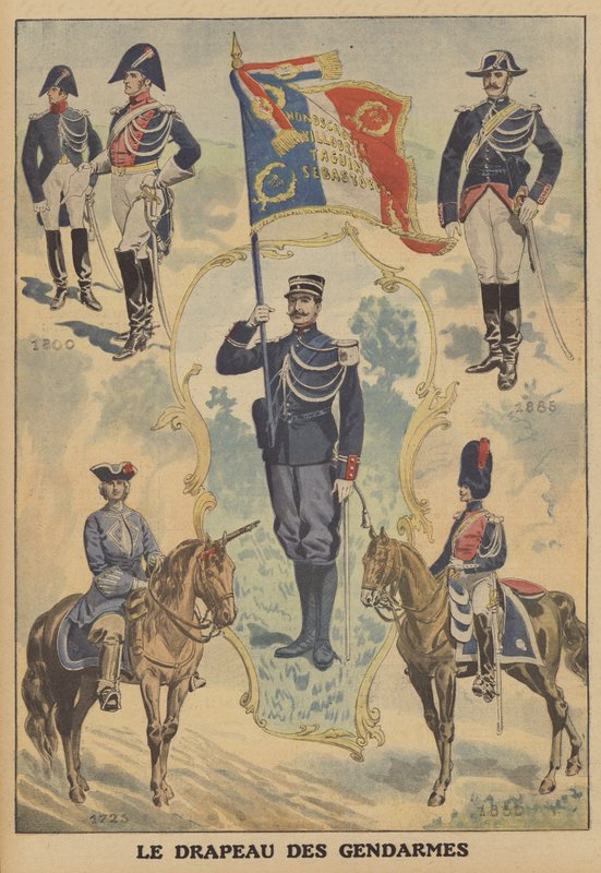 A francia csendőrök zászlaja (színes litho) alkotó: French School