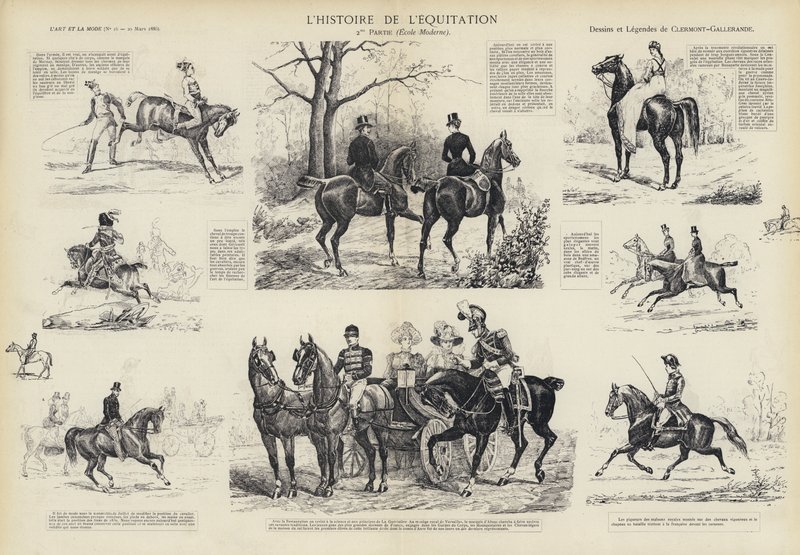 A lovaglás története (litho) alkotó: French School