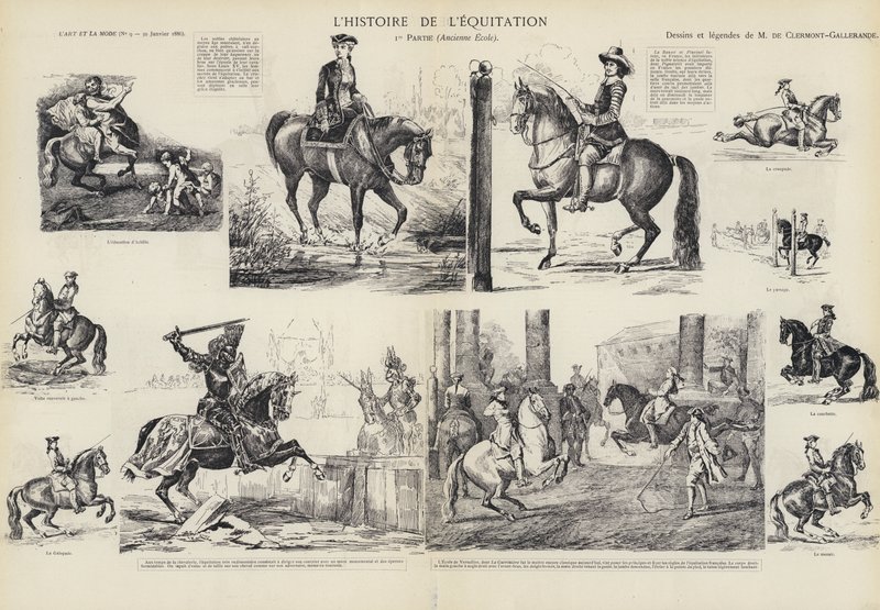 A lovaglás története (litho) alkotó: French School