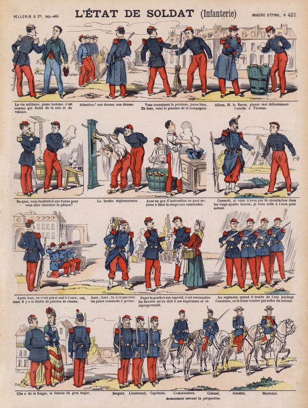 Egy francia gyalogos katona élete (színes litó) alkotó: French School