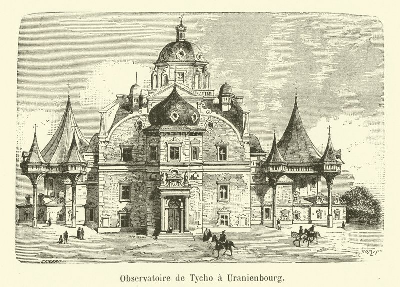 Tycho Brahe csillagvizsgálója Uranienbourgban (metszet) alkotó: French School