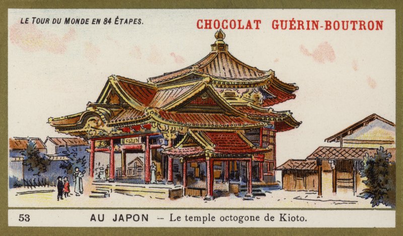 Kiotó nyolcszögletű temploma, Japán (chromolitho) alkotó: French School