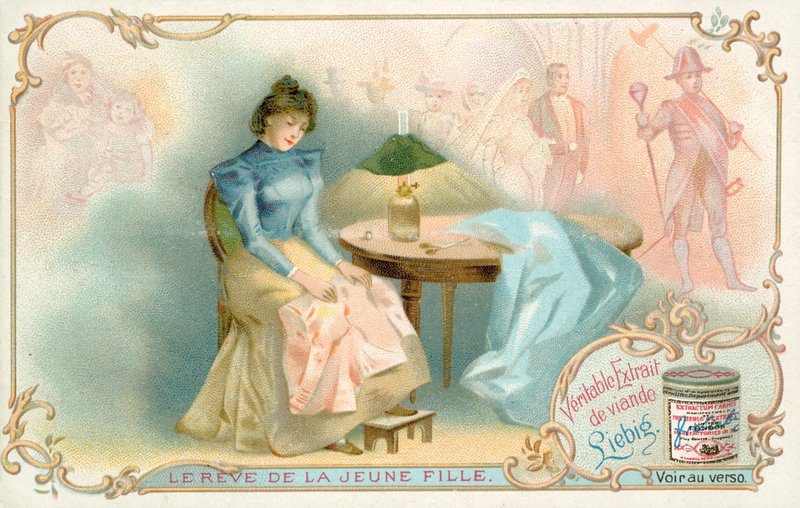 A fiatal lány álma (chromolitho) alkotó: French School