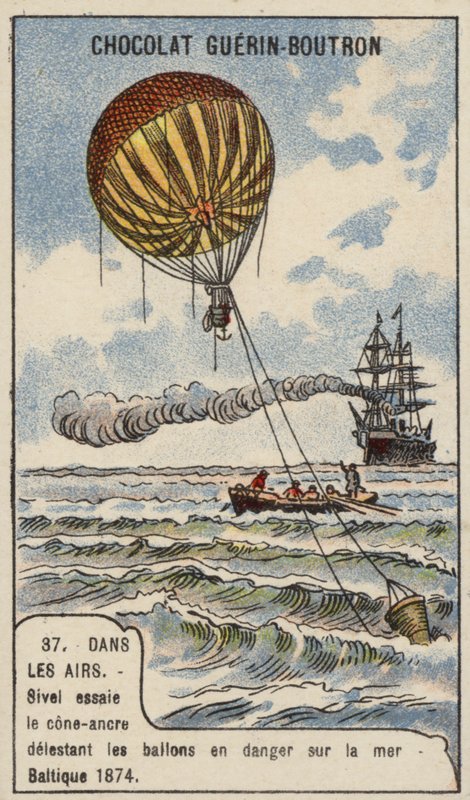 Theodore Sivel egy kúp alakú ballon horgonyt tesztel a Balti-tenger felett alkotó: French School