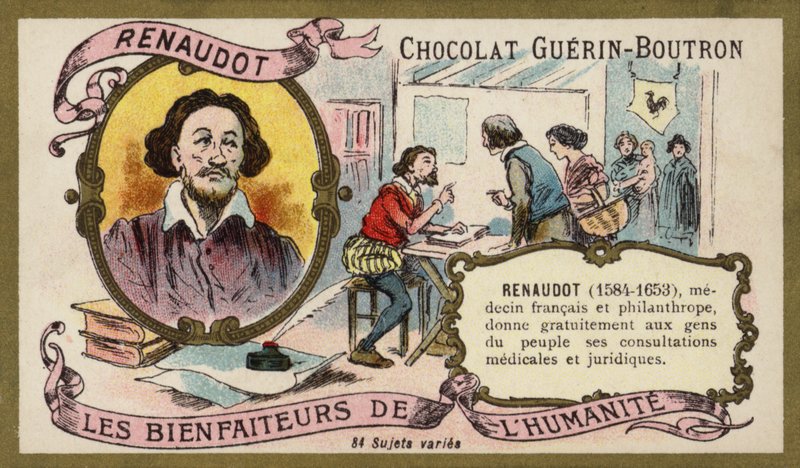 Theophraste Renaudot francia orvos és emberbarát (chromolitho) alkotó: French School