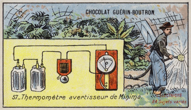 Hőmérő minimális hőmérséklet riasztással (chromolitho) alkotó: French School