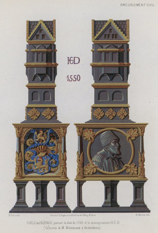 1550-ből származó cserépkályha alkotó: French School