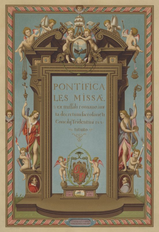 A pápai misekönyv címlapja (kromolito) alkotó: French School
