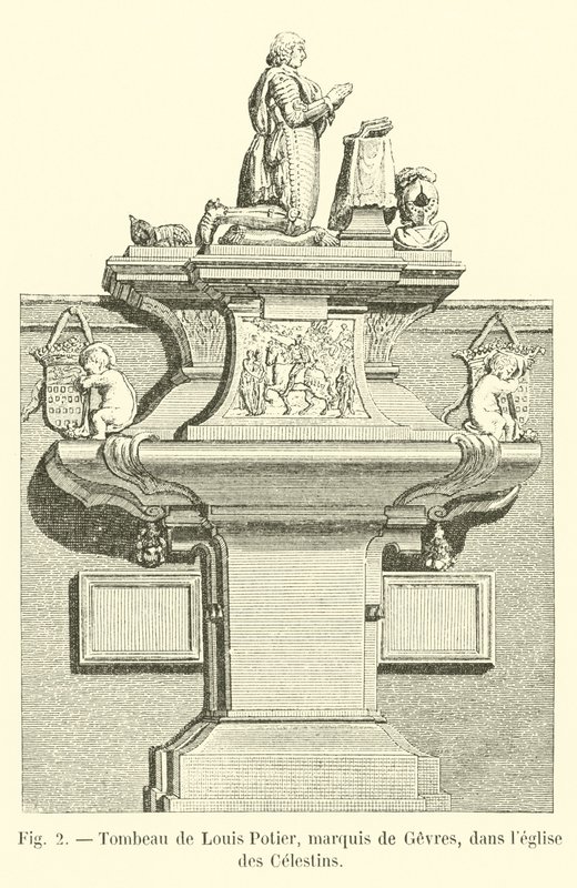 Louis Potier, Gesvres márki sírja a Celestins templomban alkotó: French School