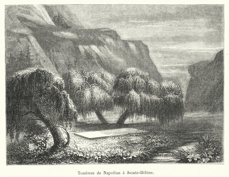 Napóleon sírja Sainte-Helene-ben (metszet) alkotó: French School