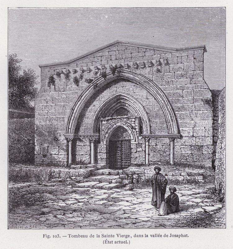 Boldogságos Szűz sírja, Josafát völgyében, jelenlegi állapot (metszet) alkotó: French School