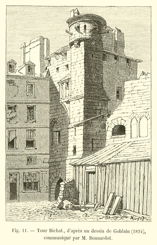 Tour Bichat, Gobelin 1824-es rajza nyomán, M. Bonnardot közölte alkotó: French School