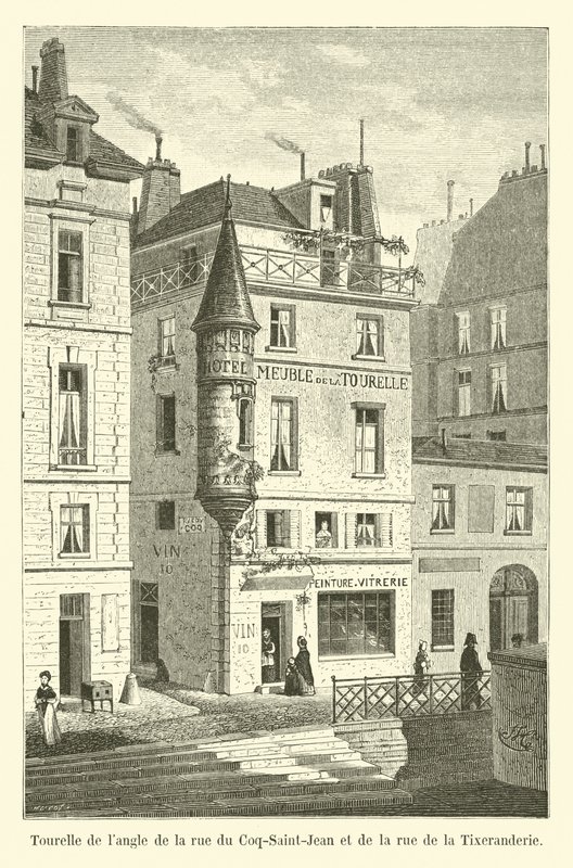 Torony a rue du Coq-Saint-Jean és a rue de la Tixeranderie sarkán alkotó: French School