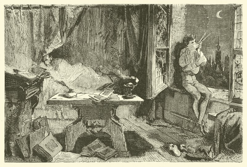 Tycho Brahe a csillagokat elválasztó távolság mérése (metszet) alkotó: French School