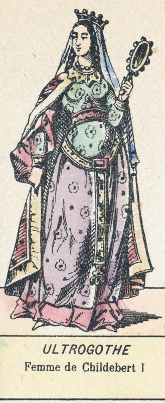 Ultrogothe, Femme de Childebert I (színes metszet) alkotó: French School