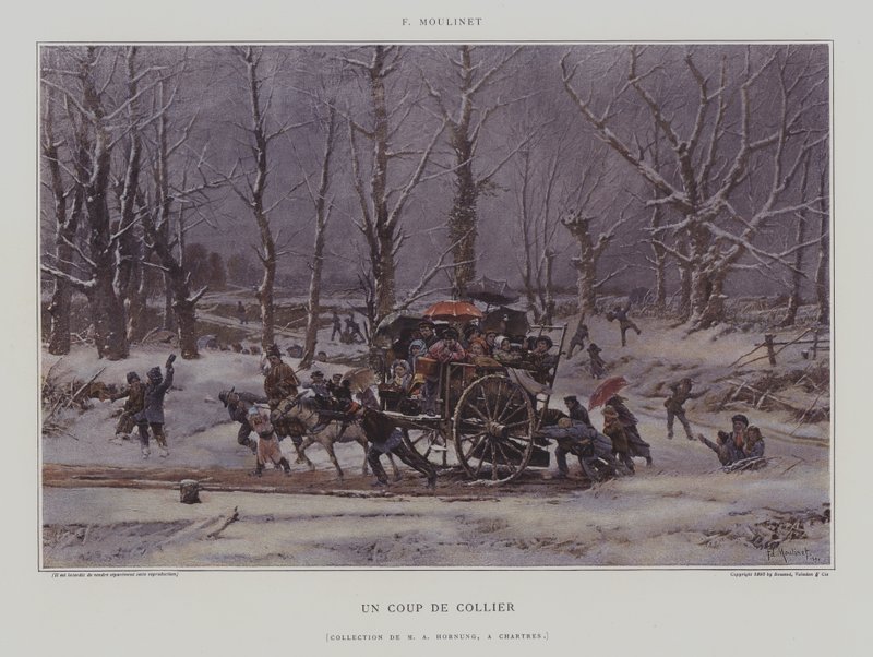 Un Coup de Collier (A Push) (színes litho) alkotó: French School