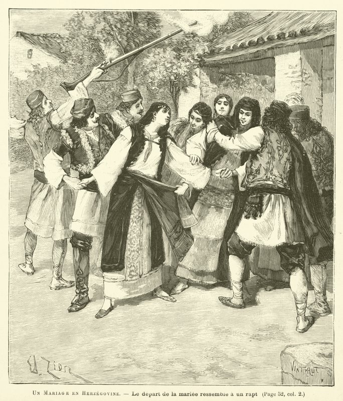 Esküvő Hercegovinában (metszet) alkotó: French School