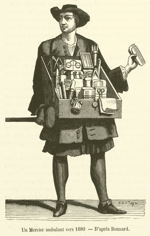Egy utazó Mercier 1680 körül (metszet) alkotó: French School