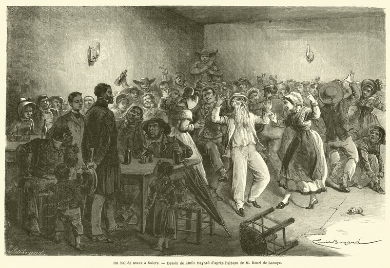 A bal de noces a Salers (metszet) alkotó: French School
