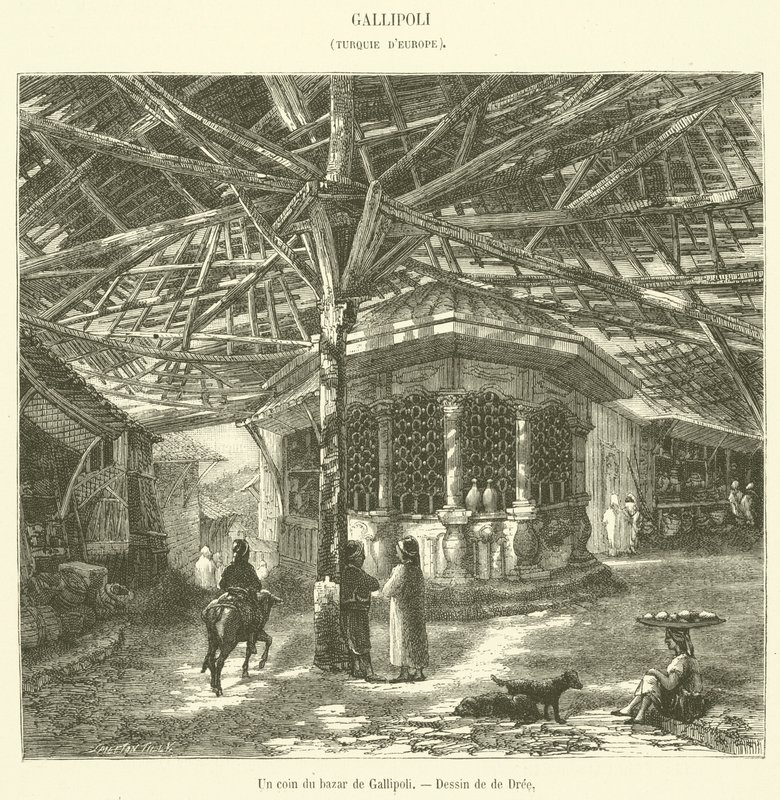 A gallipoli bazár egyik sarka (metszet) alkotó: French School