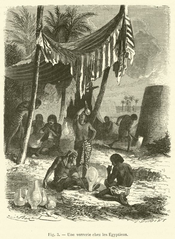Üvegáru az egyiptomiak körében (metszet) alkotó: French School