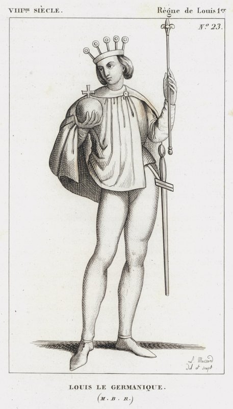 VIII. század, I. Lajos, Germán Lajos uralkodása (metszet) alkotó: French School