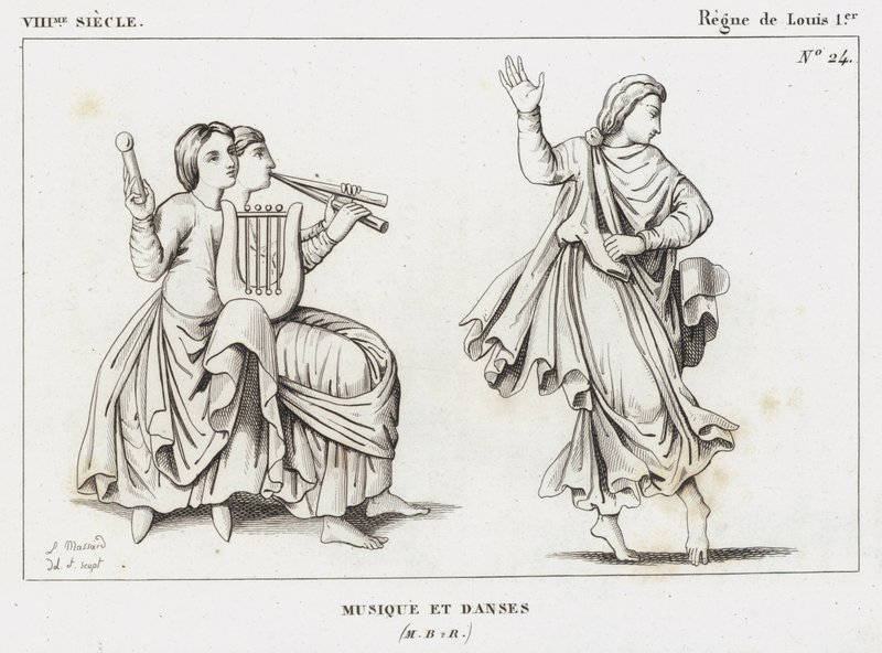VIII. század, I. Lajos uralkodása, Zene és táncok (metszet) alkotó: French School
