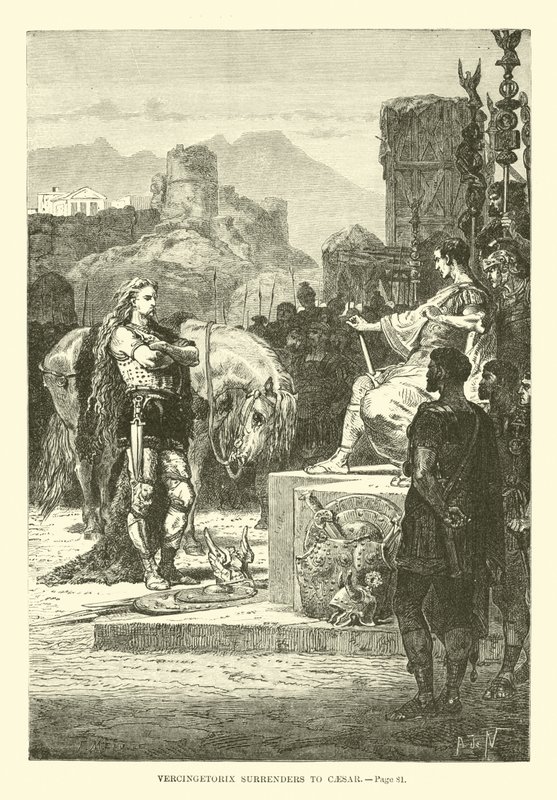 Vercingetorix megadja magát Caesarnak alkotó: French School