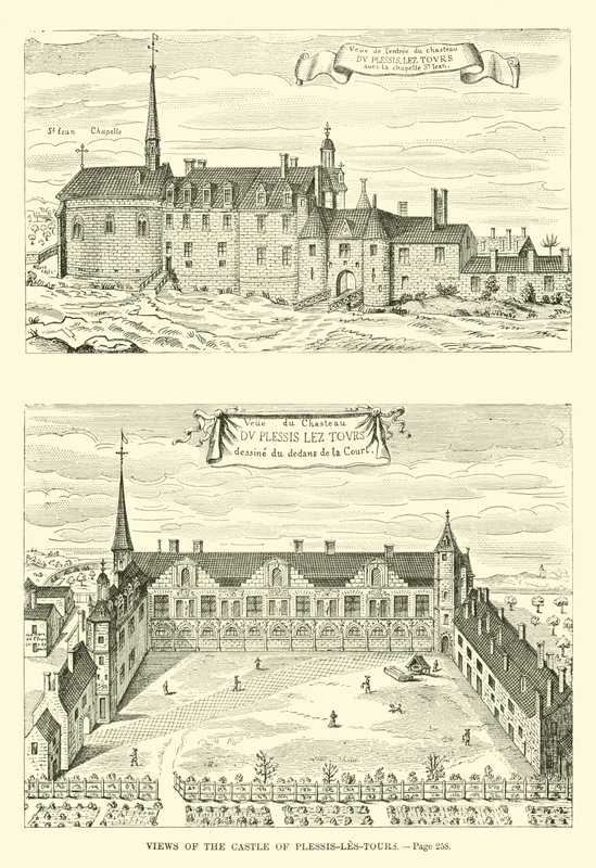Kilátás a Plessis-les-Tours-kastélyra alkotó: French School