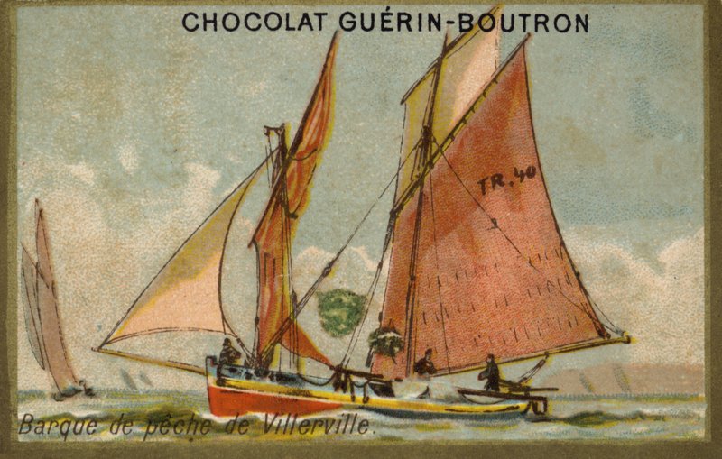 Villerville halászhajó (chromolitho) alkotó: French School