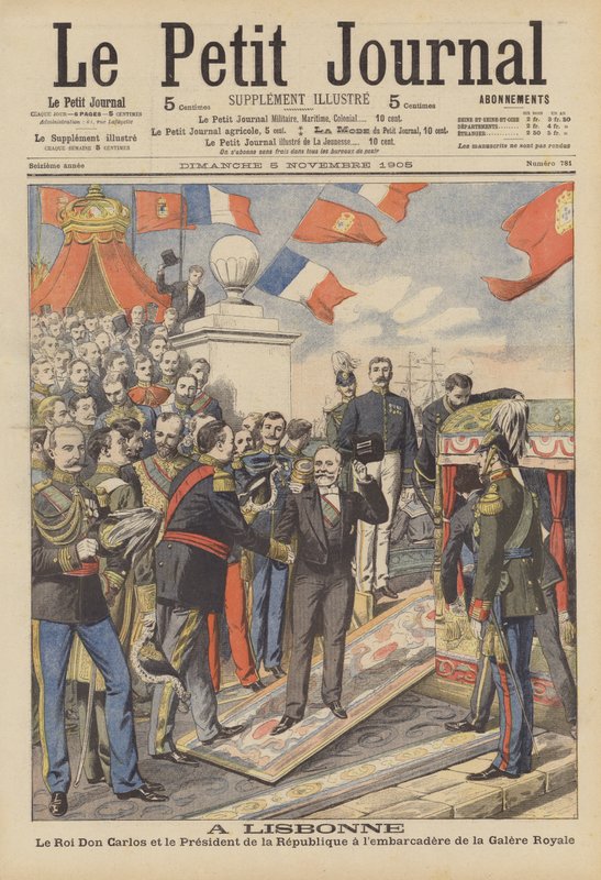 A francia elnök lisszaboni látogatása (színes lithó) alkotó: French School