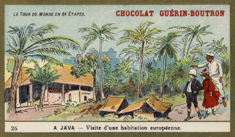 Látogatás egy európai otthonban, Jáván (chromolitho) alkotó: French School