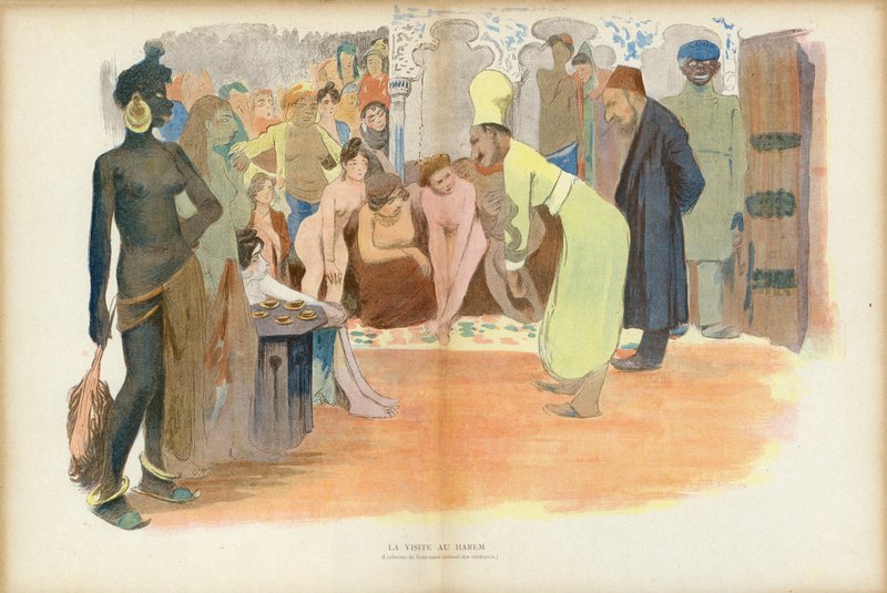 Látogatás a háremben, Le Rire illusztrációja (színes litó) alkotó: French School